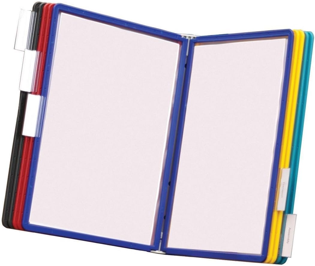 Durable VARIO Display Panel Wall Unit | 10 Panels and Tabs in Assorted Colours | Ideal for Storing and Display ing A4 Documents