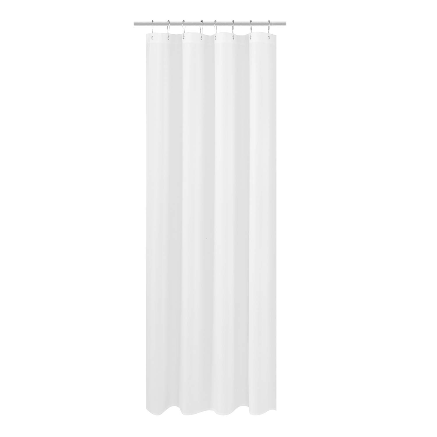 N&Y Home Fabric Shower Curtain Extra Long Hotel Quality Washable White 48" x 84"