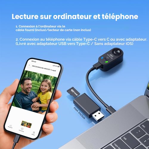 4K 30fps Sports Camera & Mini Motorcycle Cameras - EIS Stabilization, Magnetic Mount, 64GB Card Included, 150° Wide Angle - Vlog Thumb Camera with 1800mAh Charging Case for TikTok/Travel/POV