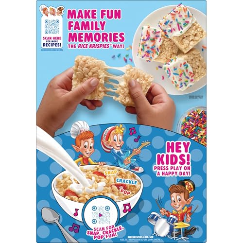 KELLOGG’S RICE KRISPIES COLD BREAKFAST CEREAL, 8 VITAMINS AND MINERALS, RICE KRISPIES TREATS, GIANT SIZE, ORIGINAL, 24OZ BOX (1 BOX)
