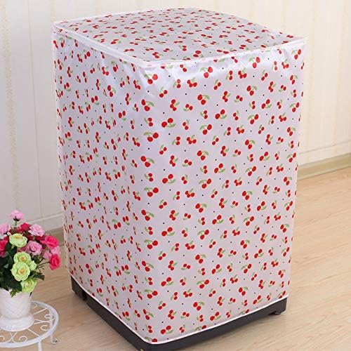 szyzl88 Washing Machine Cover Cute Easy To Clean Front Loading Decoration Home Dust Proof Zipper Case Floral Printed Bathroom Waterproof Accessory Protective(Cherry)
