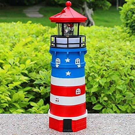 Qj Solar Solar Lighthouse Garden Lights Plastic Outdoor Lighthouse