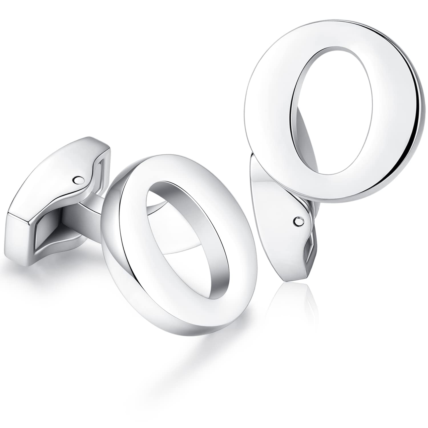 HONEY BEAR Hanana Mens Initial Alphabet Letter Cufflinks for Wedding Marriage Gift Silver