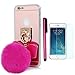 MOLLYCOOCLE iPhone 6s Case, iPhone 6 Case (Not Plus), Mirror Back Ring Buckle Stand for Girls Women TPU Bumper Slim Fit Protective Cover for iPhone 6/6s - Pink Plush Ball