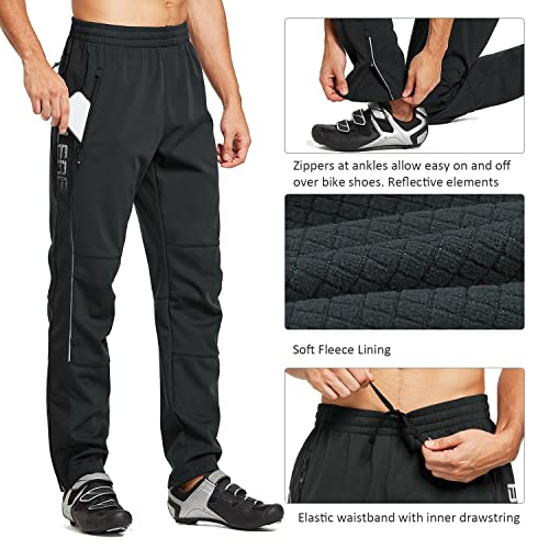 BALEAF Men's Winter Running Pants Fleece Lined Cycling Tights Cold