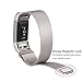 Fitbit Charge 2 Bands, Luxury Milanese Loop Woven Stainless Steel Mesh Closure Bracelet Strap Replacement Wristbands with Strong Magnet Lock for Fitbit Charge 2