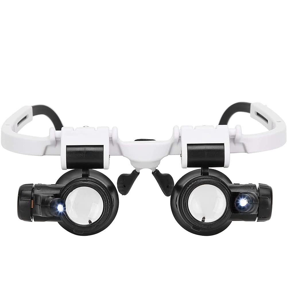Tiardey Glasses Magnifier,8X 15x 23x Head Wearing Magnifying Glass with LED Light Headband Magnify Lens for Reading,Glasses Magnifier,Magnifying Tattoo,Jeweler Repairing