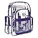 MGgear Clear Transparent PVC School Backpack/ Outdoor Backpack with Purple Trim
