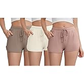 HEARTNICE 3-Pack Women's Soft Lounge Pajama Shorts, Casual Sleepwear for Yoga Gym Running Sleep