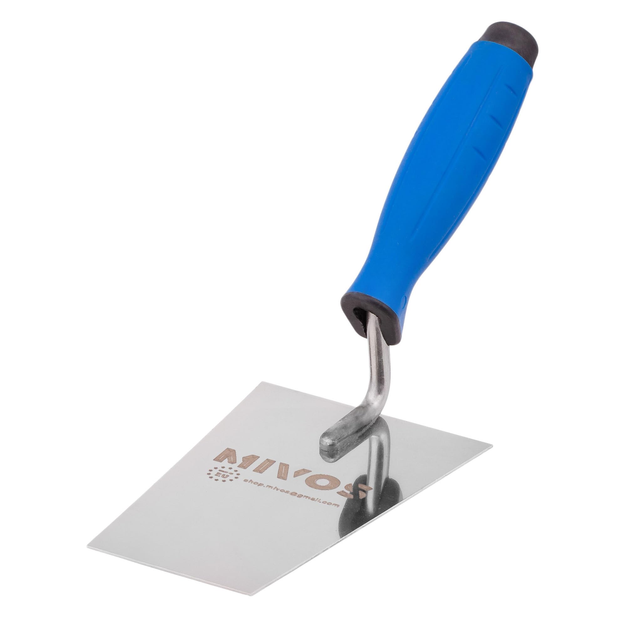 Mivos Stainless Steel Trapezoidal Trowel 140 x 70 mm / Rustproof Masonry Trowel 140 mm with Rubber Handle / Stucco Trowel for Masonry Work / Trapezium Smoothing Trowel Made in EU