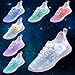 Idea Frames Fiber Optic LED Light Up Shoes for Women Men USB Charging Fashion Sneaker White