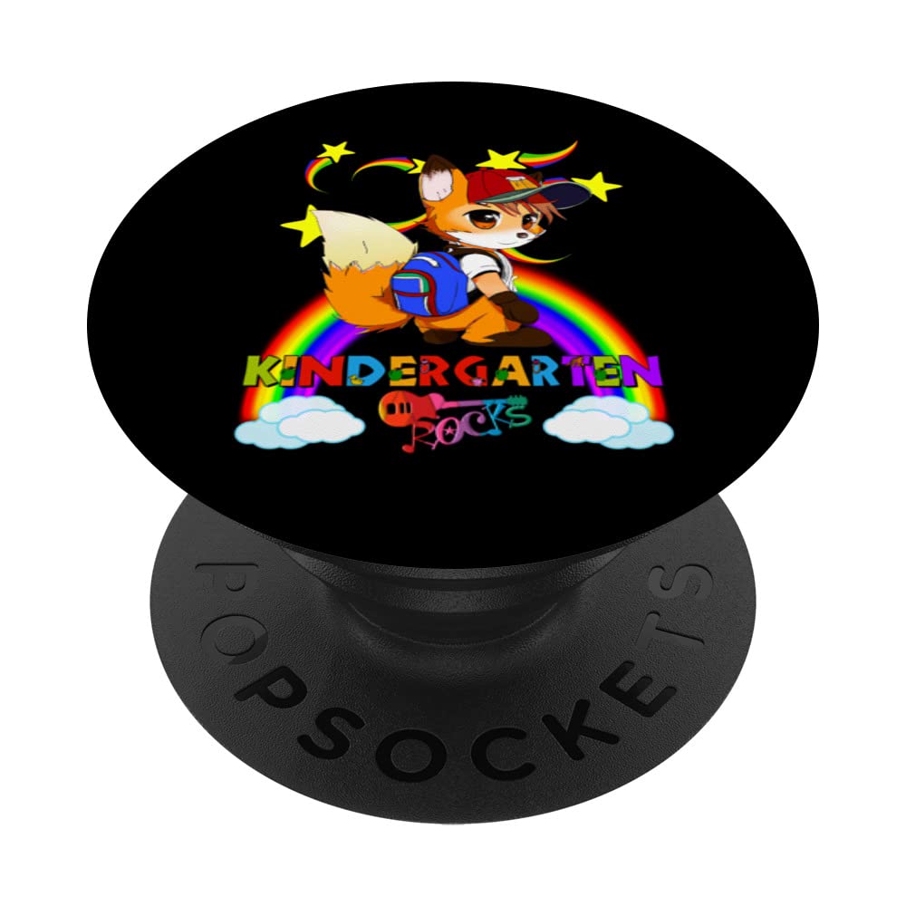 Cute Fox Backpack Baseball Cap Rainbow KINDERGARTEN ROCKS PopSockets Swappable PopGrip