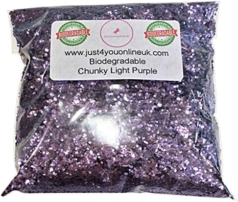 Biodegradable GLITTER Cosmetic Chunky for Face, Body, Hair, Nails Bags 15g, 25g, 50g, 75g and 100g (15 grams, Light Purple)