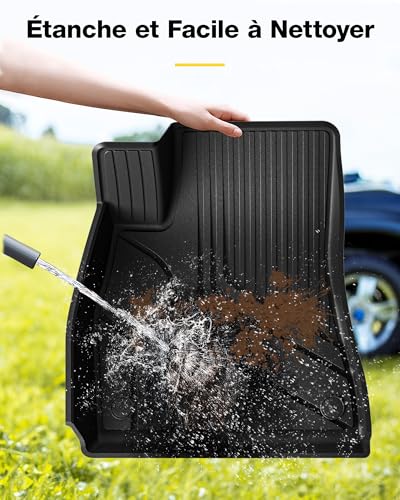 3W Car Floor Mats for Tesla Model 3 2021 2022 2023 Full Set of 6, TPE Car Mats and Boot Liners Non-Slip Waterproof Accessories for Tesla Model 3