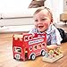 Wooden Wheels Double-Decker Red Tour Bus with 8 Tourists by Imagination Generation
