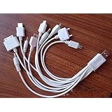 Mini 10-in-1 Universal USB Charging Cable Adapter Kit - For Mobile Phone, PSP, Car - 1.6ft