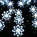 Qedertek Solar Christmas Lights, 19ft 30 LED Flower Waterproof Garden Decoration Lighting for Indoor/Outdoor, Patio, Lawn, Garden, Christmas, and Holiday Festivals (White)