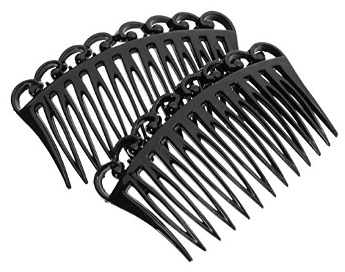 France Luxe Small Filigree Comb Pair - Black