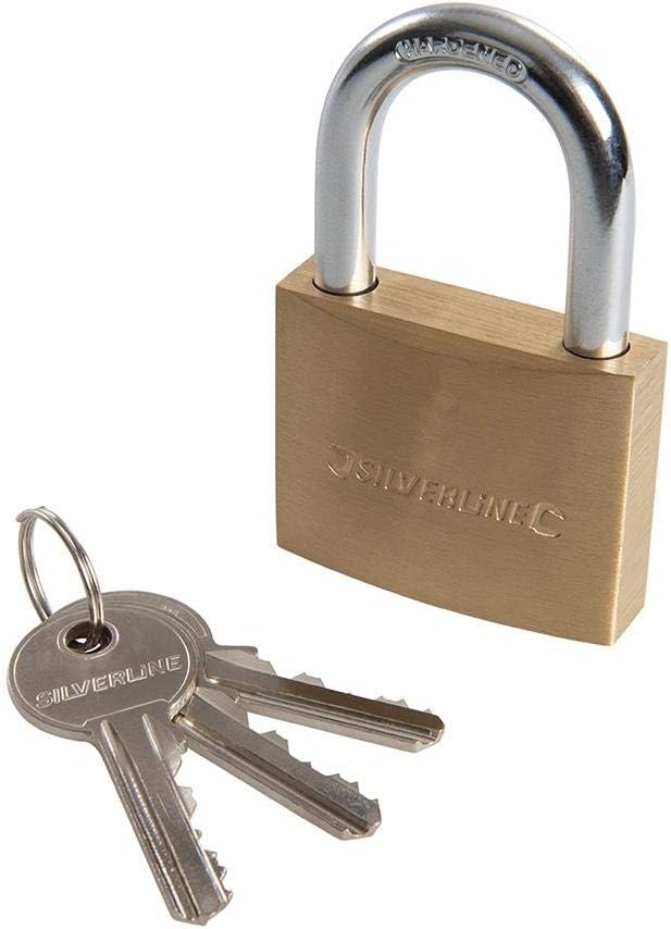 Silverline MSS04 Brass Padlock 50 mm, White