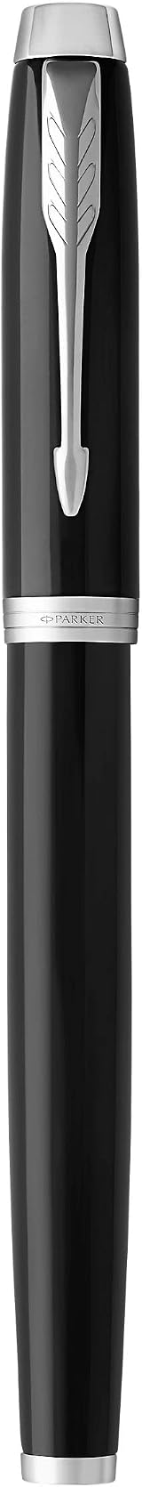 Parker IM Fountain Pen Black Lacquer Chrome Trim Fine Nib Gift Box view 4