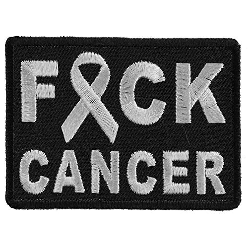 FCK Cancer White Ribbon Patch - By Ivamis Trading - 2.75x2 inch by Ivamis Trading