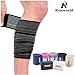 Runworld (1 Pair Elastic Calf Shin Compression Bandage Brace Thigh Leg Wraps Support for Sports, Weightlifting, Fitness, Running - Knee Straps for Squats Men Women (Black)