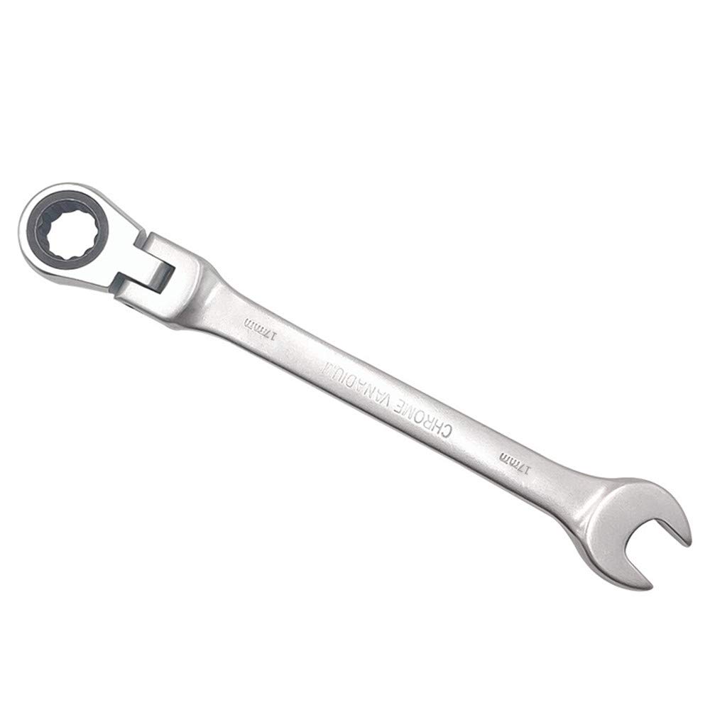 zatyorg Ratchet Spanner,Steel Ratcheting Combination Wrench, Polished Chrome Finish DIY Hand Tools Ratchet Spanner Set (17mm)