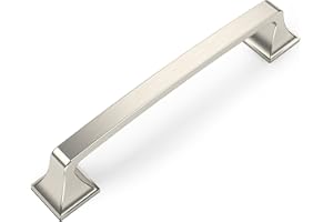 Amerdeco 10 Pack Brushed Satin Nickel 5 Inch(128mm) Hole Centers Kitchen Cabinet Pulls Hardware Kitchen Handles for Cabinets Cupboard Handles Drawer Pulls