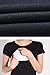 Smallshow 3 Pcs Maternity Nursing T-shirt Modal Short Sleeve Nursing Top Black/Blue/Grey,Large