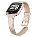 SWEES Leather Bands Compatible with Fitbit Versa, Slim Thin Genuine Leather Replacement Strap for Versa Women (5.5