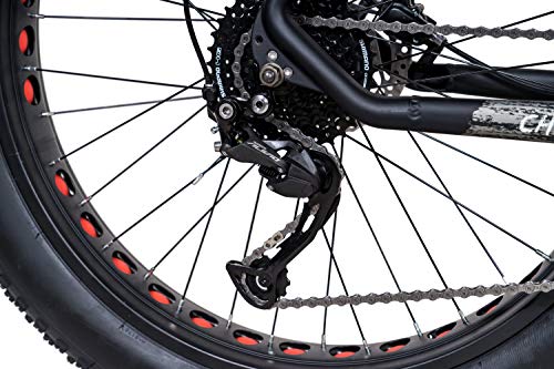 CHRISSON Fat Three Fatbike Mountainbike, 26 inch, zwart-rood, hardtail Fat Tyre mountainbike, fiets met 4,0 dikke banden… - Image 7