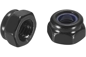 uxcell 30Pcs M5 x 0.8 Nylon Insert Hex Lock Nuts, Carbon Steel Self-Locking Nylon Insert Stop Nut for Industrial Construction