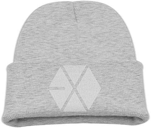 GHHK Kid's Unisex Kpop EXO Logo Beanie Cap Hat Ski Hat Cap Skull Cap Ash