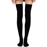 Kayhoma Extra Long Cotton Stripe Thigh High Socks Over the Knee High Stockings