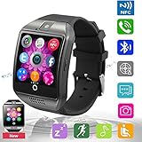Bluetooth Smart Watch Phone Pandaoo Smart Watch Mobile Phone Unlocked Universal GSM Bluetooth 4.0 NFC Music Player Camera Calendar Stopwatch Sync for Android iPhone Google Huawei Smartphones (Black)
