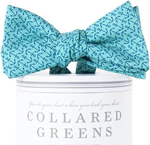 Collared Greens Men's Ahoy Bow Tie Onesize Aqua/Navy