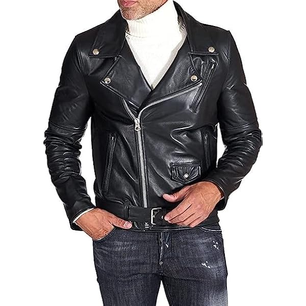 Cheemaz Men's Brando Four Season Soft Leather Biker Jacket -Biker