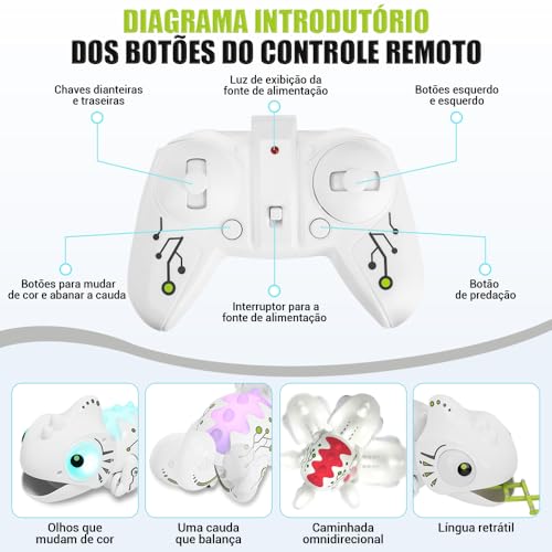 Robô Camaleão, 12 Mudanças de Cor, 5 Sons