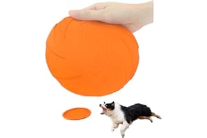 7 Inch Dog Frisbees, Durable Dog Toys, Nature Rubber Floating Flying Saucer for Water Pool Beach