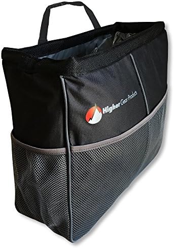 Premium Trash Can for Car and Auto- Large Capacity Water Proof and Leak Proof Universal Design for Litter or Liquids with Outer Mesh Pockets for Organization by Higher Gear Products