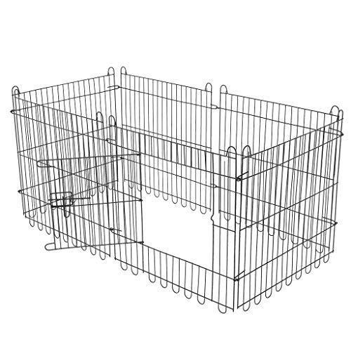 Pet Playpen, Dog Puppy Cat Fence, Foldable Square Tube Metal Wire Yard Fence, Small/Medium/Large Animal Cage Indoor Portable Isolation Protection Door - 24 inch 6 Sheet Metal Mesh, 60x60cm Black - Thumbnail 5