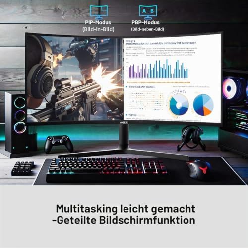 Z-Edge AGEX 34 Zoll 240Hz Curved Gaming Monitor 3440x1440 VA DP1.4 HDMI2.1