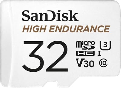 SanDisk High Endurance 32 GB microSDHC + SD Adapter Class 10 U3 V30