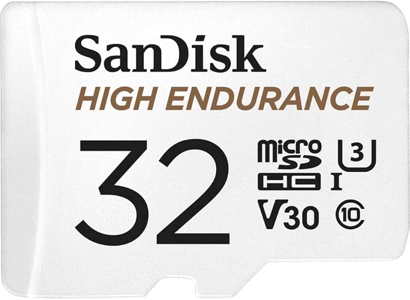 SanDisk High Endurance 32 GB microSDHC + SD Adapter Class 10 U3 V30