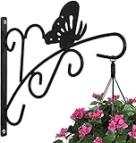 AMAGABELI GARDEN & HOME Hanging Plants Bracket 11'' Wall Planter Hook Flower Pot Bird Feeder Wind Chime Lanterns Hanger Patio Lawn Garden for Shelf Shelves Fence Screw Mount against Door Arm Hardware