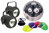 American Dj M-502L 12 Inch Mirror Ball Package With 2 Pinspots