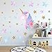 Unicorn Wall Sticker Decals Bedroom Wall Decor Girls and Kids Wall Decals Unicorn Peel Wall Decals Watercolour，Bedroom Decor Nursery Room Home Decor (C)