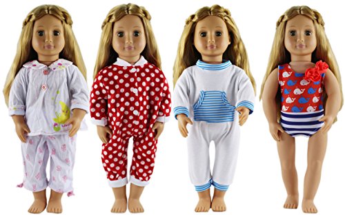 HongShun 4 Set Doll Clothes for 18"American Girl Fashion Casual Clothes