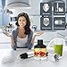 KOIOS 4 in 1 Immersion Hand Blender Powerful 400 Watt 6-Speed Includes Chopper, Whisk, BPA Free Mixing Beaker, for Soups, Smoothie, Baby Food - Stainless Steel