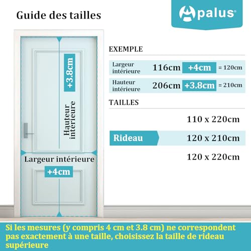 Apalus VP Magnetic Fly Screen for Doors - Heavy Duty Mesh, Top to Bottom Magnetic Seal, Automatic Close, Keeps Fresh Air Inside (120 x 210, Black)